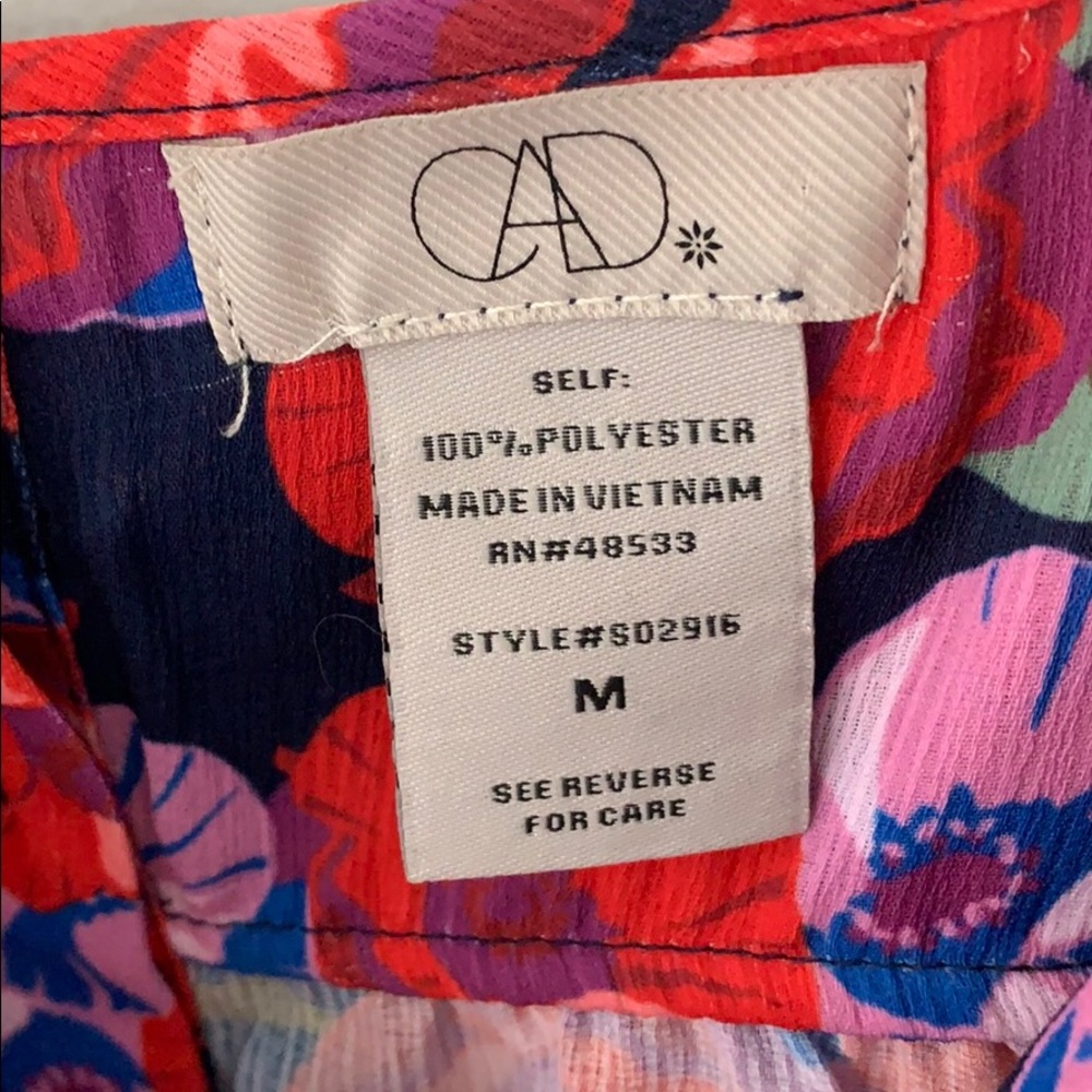NWOT CAD Red and Blue Floral Tank Top - Picture 5 of 5